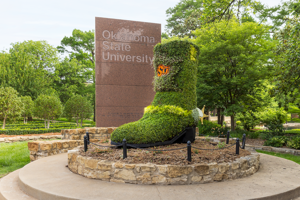 Cowboy boot on Oklahoma State University campus