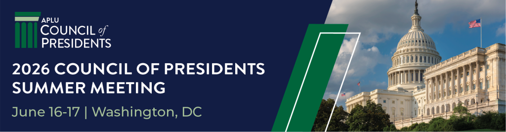 A banner featuring information about the COP Summer Meeting and a photo of the Capitol building in Washington, DC.