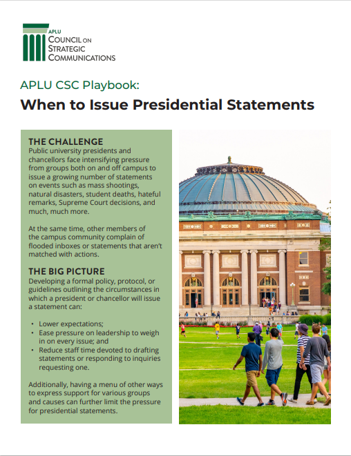 Council on Strategic Communications Playbook: When to Issue Presidential Statements