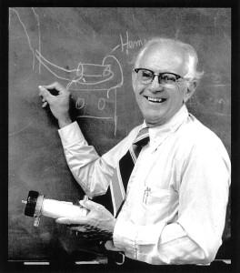 A black and white photo of Belding Scribner, a UW medicine professor who invented a shunt to allow for long-term use of dialysis machines for patients experiencing kidney failure.