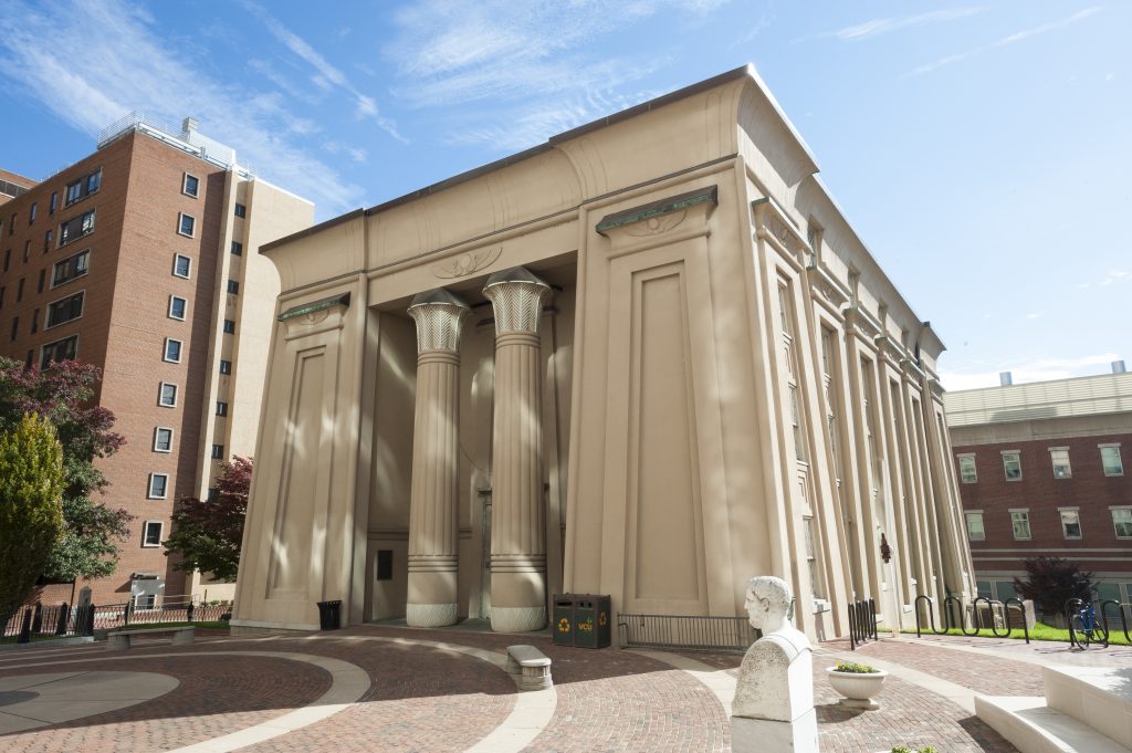 A photo of a building with pillars.