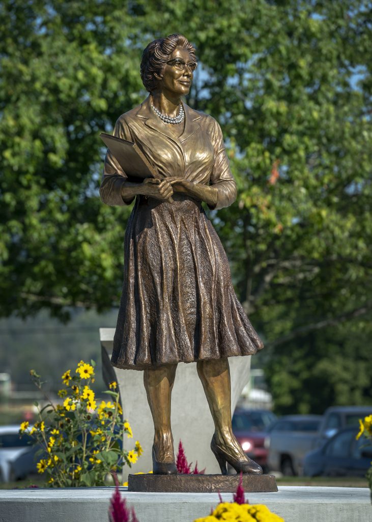 A statue of Katherine Johnson.