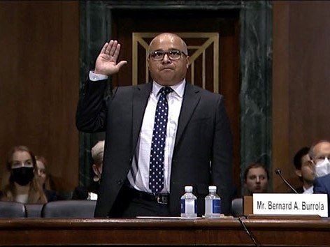 Image of Burrola being sworn in